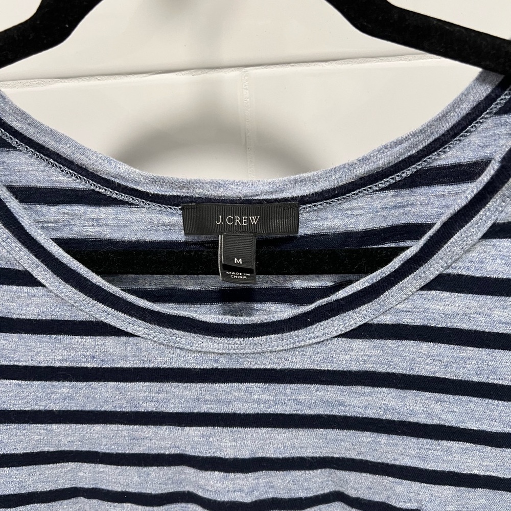 J. Crew Navy and White Striped Long Sleeve Dress - Picture 3 of 4